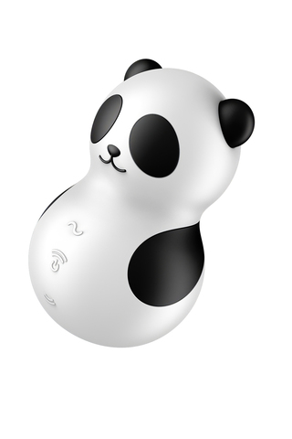 Вакуумно-волновой стимулятор Satisfyer Pocket Panda, силикон, чёрно-белый