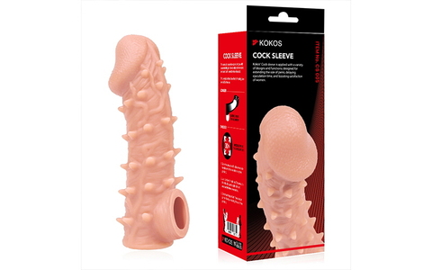 Насадка на фаллос с бугорками и отверстием для мошонки COCK SLEEVE CS.005 Large