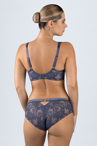 Кружевные трусики-слип Luce Viola средней посадки. Ластовица хлопковая.