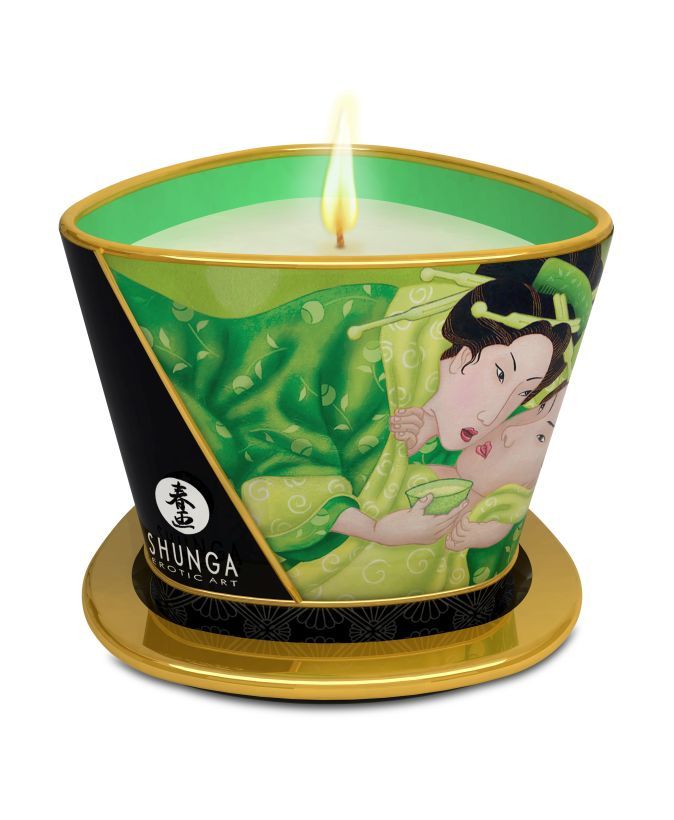 Массажное арома масло в виде свечи, Exotic Green Tea Зеленый чай 170 мл фото
