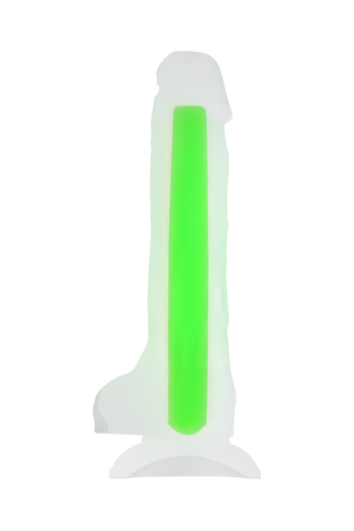 Фаллоимитатор, светящийся в темноте, Beyond by Toyfa, Clark Glow, силикон, прозрачно-зеленый, 16,5 с