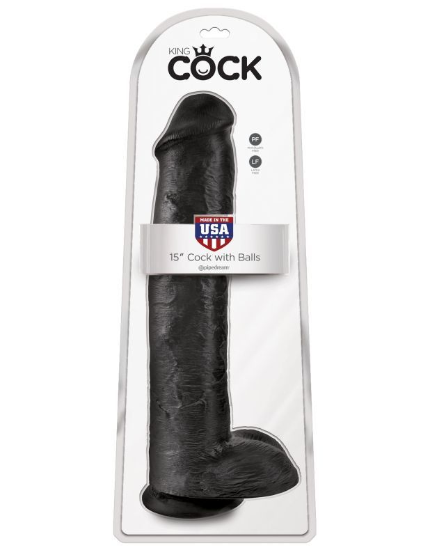 Фаллоимитатор-гигант черный King Cock 15 Cock with Balls фото