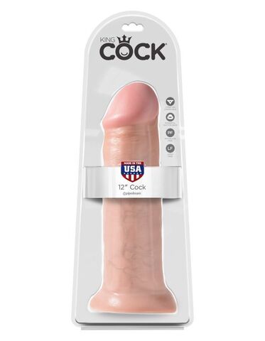 Фаллоимитатор-гигант на присоске телесный King Cock 12 Cock Flesh