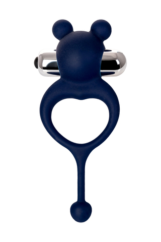 Виброкольцо с хвостиком JOS MICKEY, силикон, синий, 12,5 см
