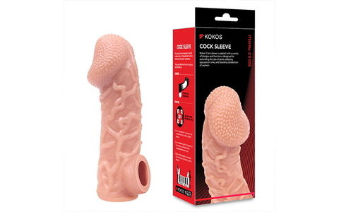 Насадка на фаллос с венками и отверстием для мошонки COCK SLEEVE CS.006-L Large