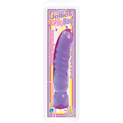 Фаллоимитатор фиолетовый Crystal Jellies 12 Big Boy - Purple