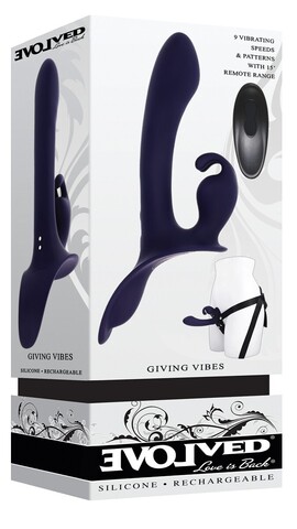 Страпон с вибрацией Giving Vibes