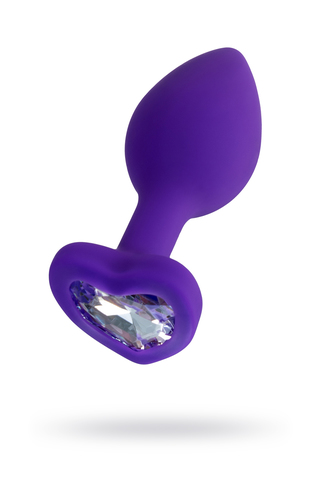 Анальная втулка ToDo by Toyfa Diamond Heart, силикон, фиолетовая, 7 см, Ø 2 см, 18 г