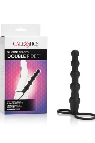 Страпон для двойного проникновения (пенетрейшен) Silicone Beaded Double Rider