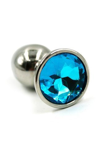 Анальная пробка из аллюминия с кристаллом из стекла
