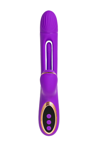 Вибратор с вакуумной стимуляцией и язычком JOS Pitti, силикон, фиолетовый, 24 см