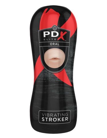 Мастурбатор-ротик в тубе с вибрацией PDX ELITE Vibrating Oral Stroker