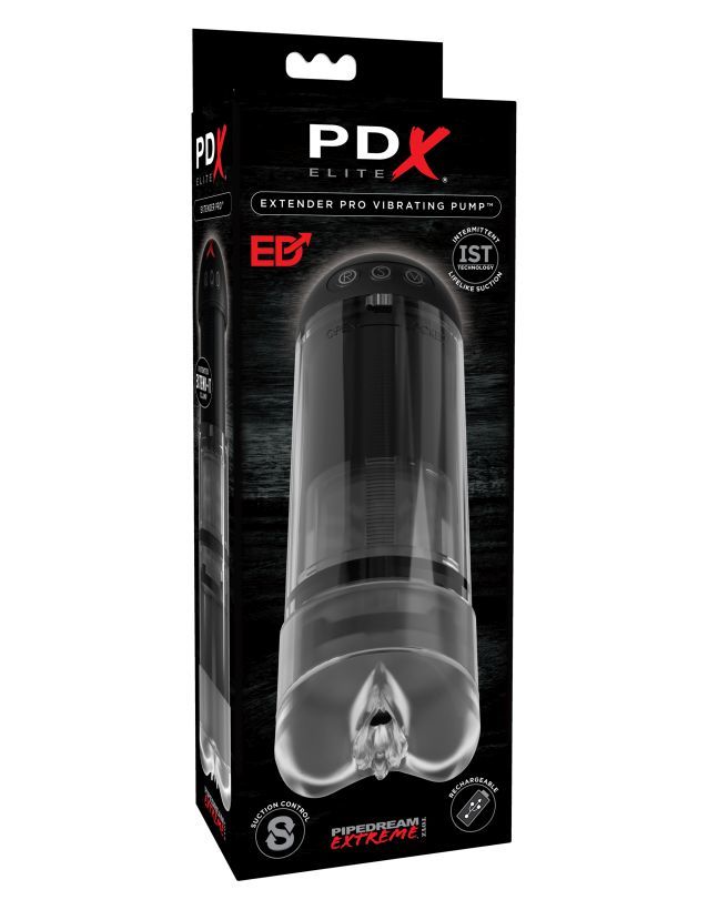Вакуумная вибропомпа прозрачная PDX ELITE Extender Pro Vibrating Pump фото