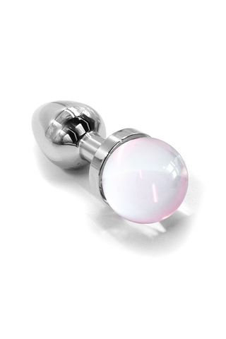 Анальная пробка из аллюминия с кристаллом из стекла