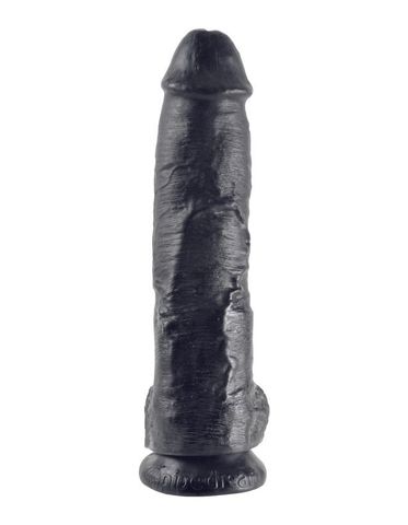 Фаллоимитатор-гигант на присоске с мошонкой черный King Cock 10 Cock with Balls Black