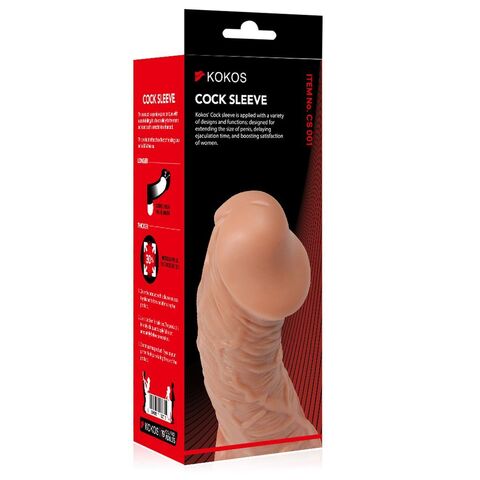 Насадка реалистик на фаллос с отверстием для мошонки COCK SLEEVE