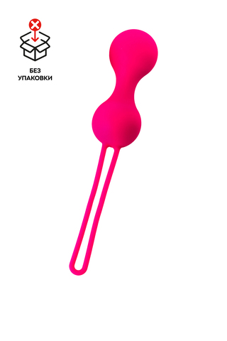 Вагинальные шарики двойные, силикон, розовый, 8 см, 64 гр. (в пакете)