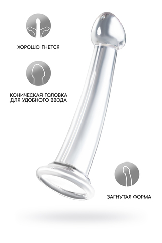 Нереалистичный фаллоимитатор TOYFA Basic Jelly Dildo S, TPE, прозрачный, 15,5 см