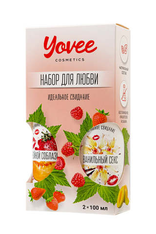 Набор гелей-смазок Yovee для любви (721007+721011), вкусовые (клубника/дыня+ваниль.сливки), 2х100 мл