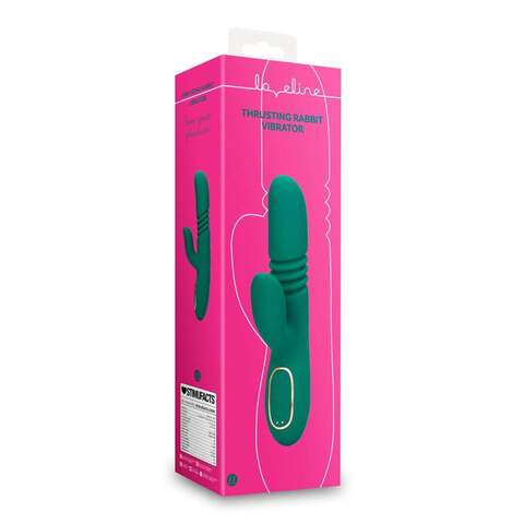 Вибратор-кролик с функцией пенетрации Thrusting and Warming Rabbit Vibrator (зелёный)