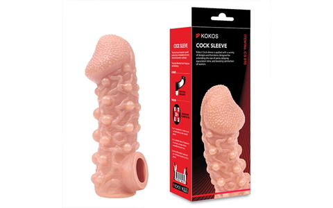 Насадка на фаллос с шариками и отверстием для мошонки COCK SLEEVE CS.010 Large