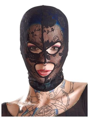 Кружевная маска на голову в отверстиями для глаз и рта Mask Lace by Bad Kitty