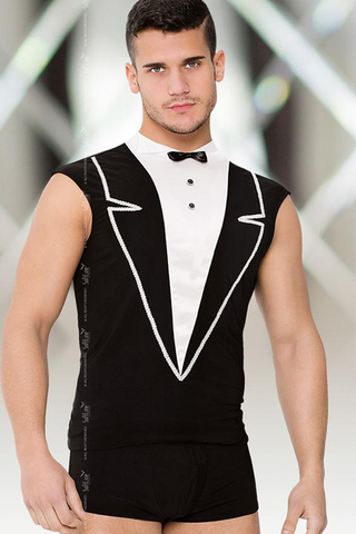 Костюм мужской SoftLine Collection (майка, шорты), чёрный, XL
