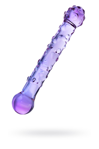 Двусторонний фаллоимитатор Sexus Glass, стекло, фиолетовый, 19,5 см