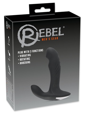 Вибромассажер простаты с функцией римминга и мануального массажа Rebel Plug with Perineum Stimulator