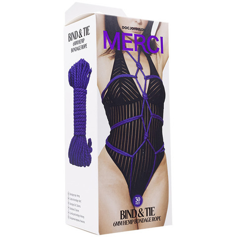 Верёвка для связывания и фиксации MERCI BIND & TIE, 9,14 м, фиолетовая