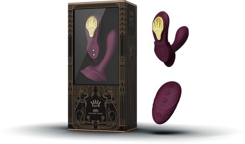 Носимый вибромассажёр с насадкой и пультом AYA, фиолетовый