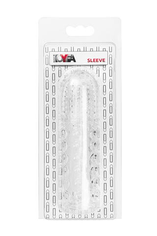 Насадка на пенис рельефная TOYFA Basic, TPE, прозрачный, 13,5 см