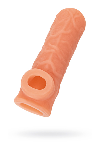 Насадка реалистичная KOKOS NUDE SLEEVE с дополнительной стимуляцией, TPE, телесная, 14 см