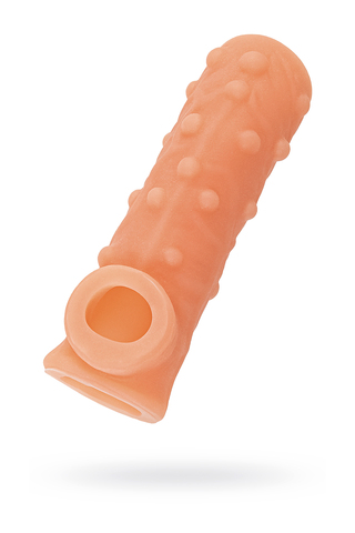Насадка реалистичная KOKOS NUDE SLEEVE с дополнительной стимуляцией, TPE, телесная, 12 см