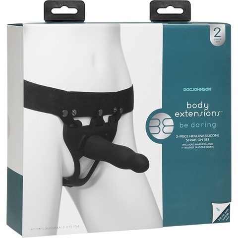 Универсальный полый страпон с удобным креплением унисекс Body Extensions™ - BE Daring - Black