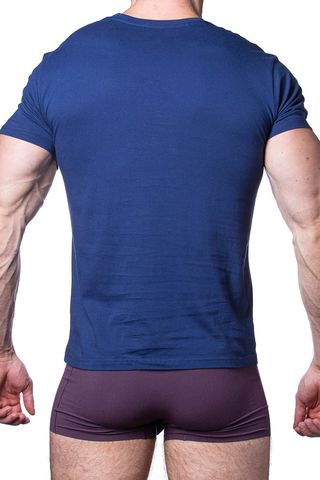 Мужская футболка T751-4 с коротким рукавом и V-образным вырезом, выполнена из 100% хлопка