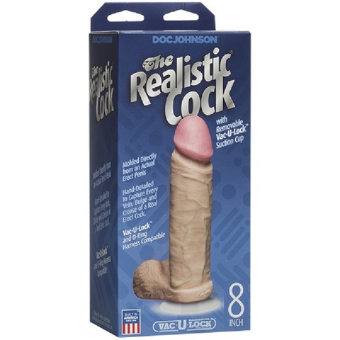 Фаллоимитатор реалистик 8 с мошонкой на присоске The Realistic® Cock 8” - White