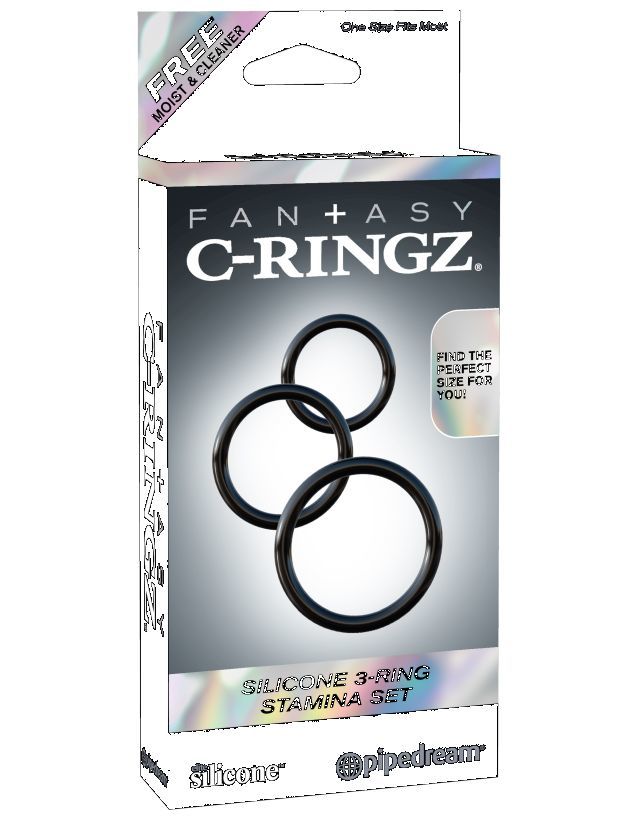 Набор эрекционных колец Fantasy C-Ringz Silicone 3-Ring Stamina Set фото