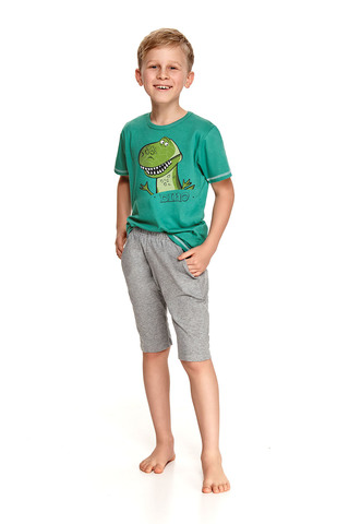 Хлопковая пижама Alan для мальчиков состоит из футболки и удлиненных шорт