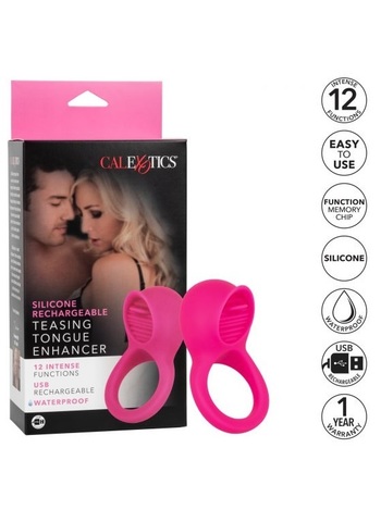 Перезарежаемое эрекционное кольцо с имитацией оральных Silicone Rechargeable Teasing Tongue Enhancer