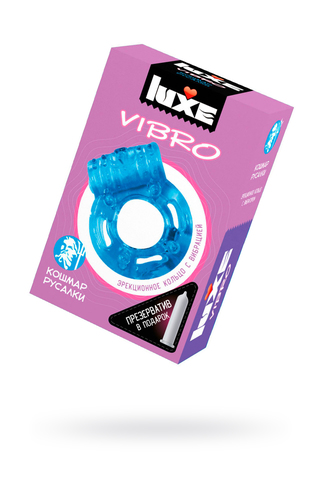 Виброкольцо LUXE VIBRO Кошмар русалки + презерватив, 1 шт