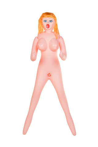 Кукла надувная Olivia, блондинка, TOYFA Dolls-X Passion, с тремя отверситями, кибер вставка: вагина-