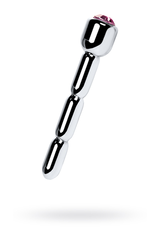 Уретральный плаг Metal by TOYFA средний, металл, серебряный со стразом, 7 см