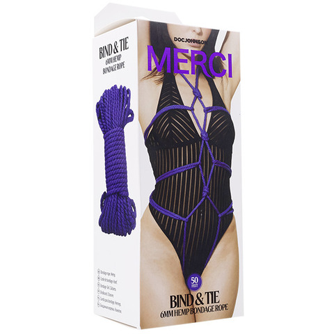 Верёвка для связывания и фиксации MERCI BIND & TIE, 15,24 м, фиолетовая