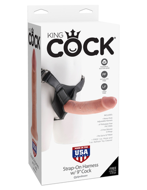 Страпон Harness со съемной насадкой на регулируемых ремнях King Cock 9 фото