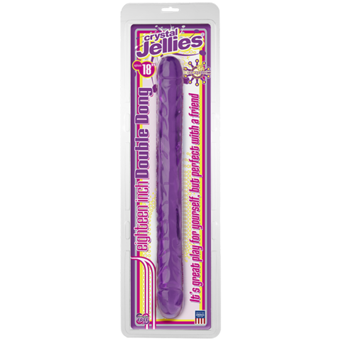 Двусторонний дилдо фиолетовый Crystal Jellies 18 Double Dong - Purple