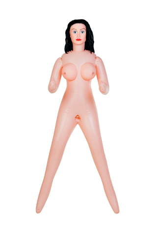 Кукла надувная Kaylee с реалистичной головой, брюнетка, TOYFA Dolls-X, кибер вставка вагина – анус,