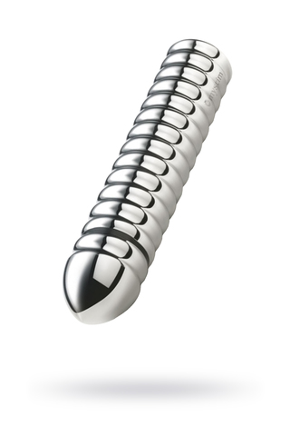 Электростимулятор фаллоимитатор Mystim Groovey George, хирургическая сталь, серебряный, 20 см