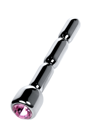 Уретральный плаг Metal by TOYFA средний, металл, серебряный со стразом, 7 см