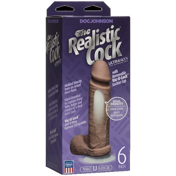 Фаллоимитатор реалистик на присоске с мошонкой Realistic Cock Vac-U-Lock фото